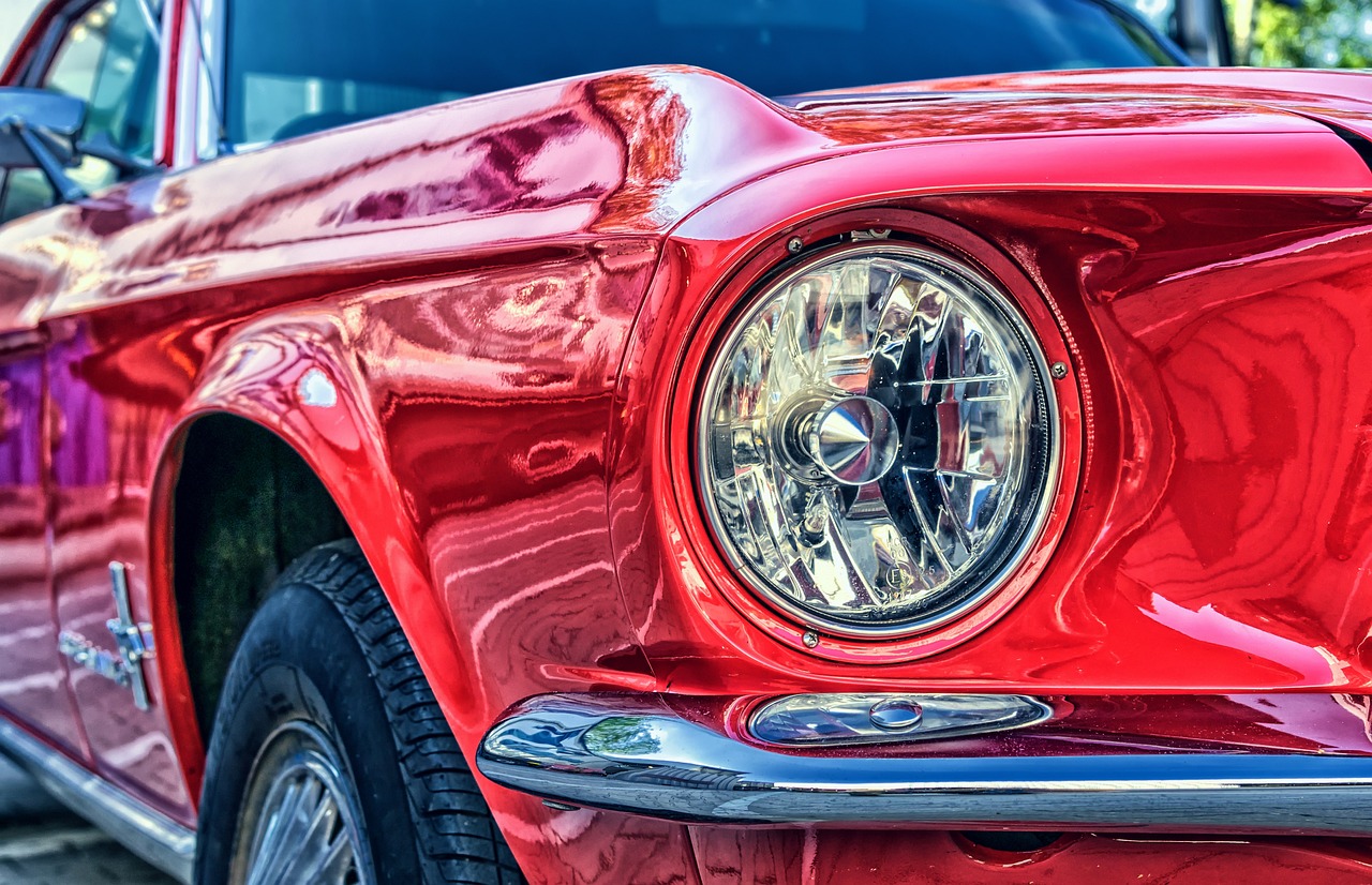 ford mustang car vehicle red car