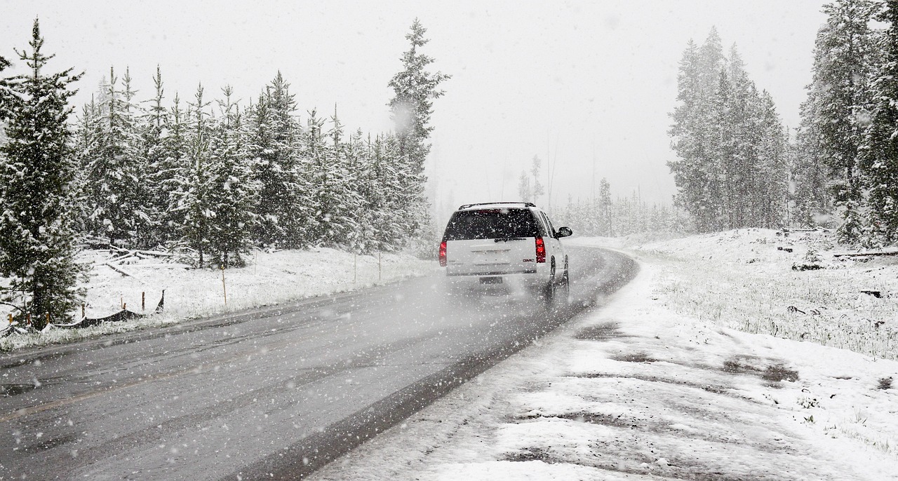 snow road suv winter car vehicle