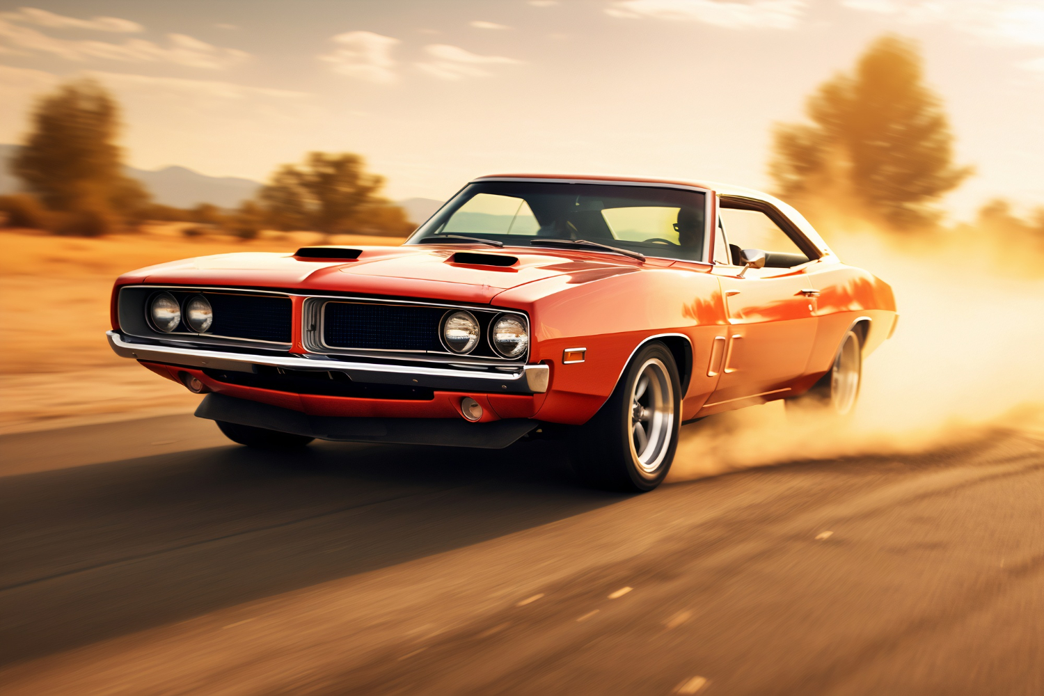 view of car running at high speed